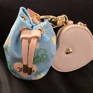 Juicy Couture Mini Blue And Pink Cherry Keychain Set